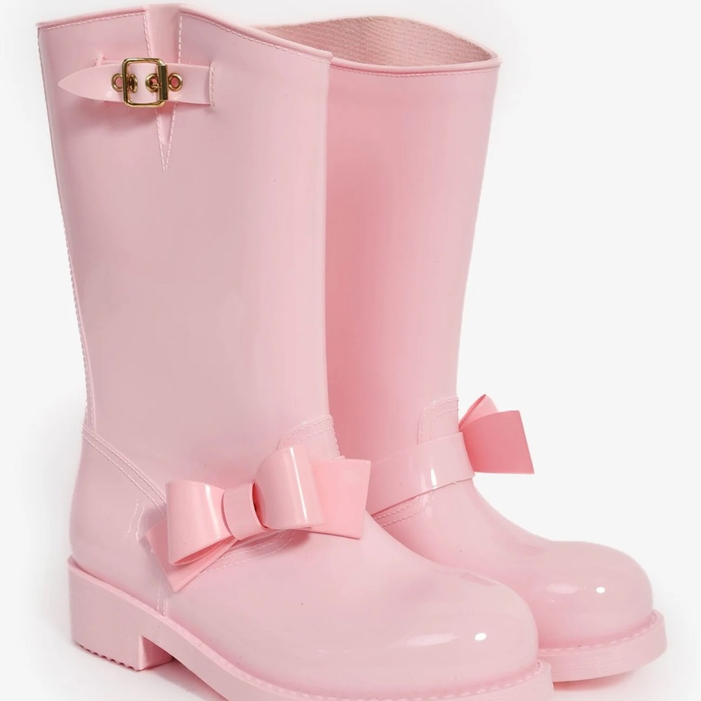 Red Valentino Pink Bow Rain Boots 38